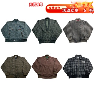 vintage古着美式复古中古港风棒球服工装阿美咔叽男女外套G264