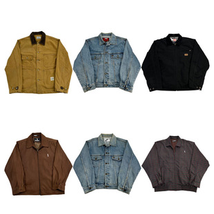 vintage古着美式 阿美咔叽男女外套S44 复古中古港风棒球服工装