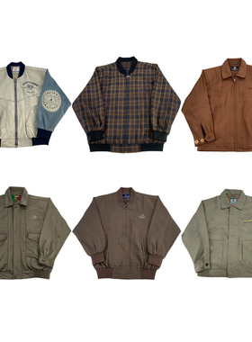 vintage古着美式复古中古港风棒球服工装阿美咔叽男女外套G229