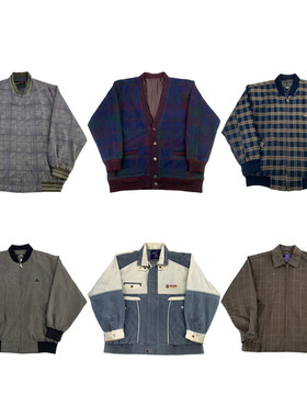 vintage古着美式复古中古港风棒球服工装阿美咔叽男女外套G232