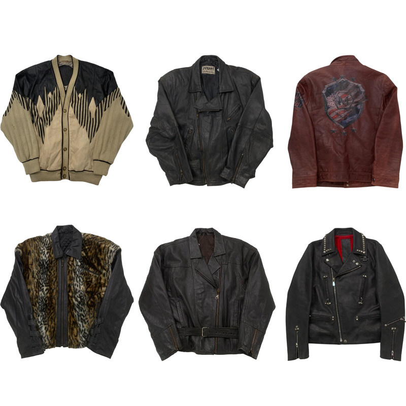 vintage古着美式复古飞行员休闲机车款牛羊真皮皮衣夹克外套P35,男装,夹克,淘宝优惠券,粉丝福利购,淘宝优惠卷