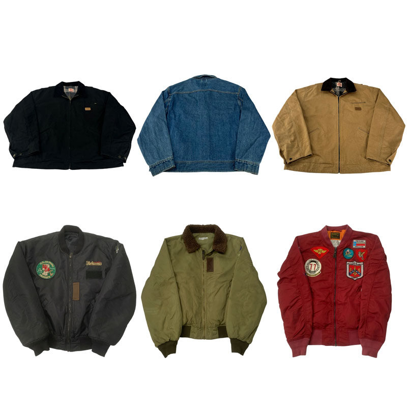 vintage古着美式复古中古港风棒球服工装阿美咔叽男女外套S130