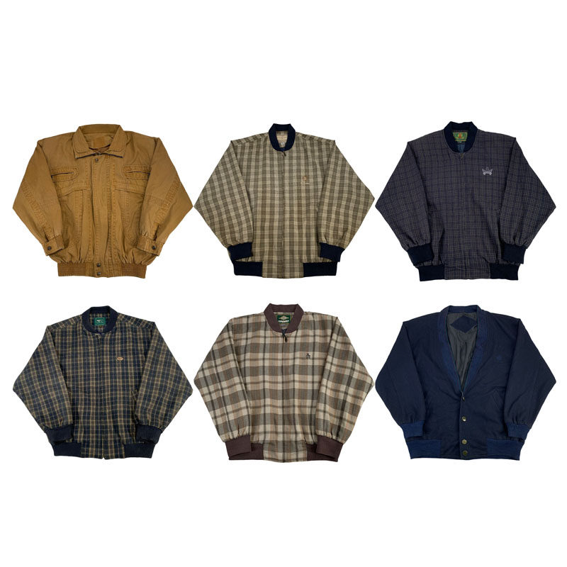 vintage古着美式复古中古港风棒球服工装阿美咔叽男女外套G180