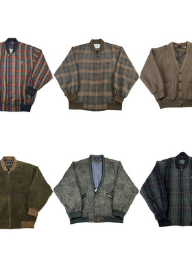 vintage古着美式复古中古港风棒球服工装阿美咔叽男女外套G218