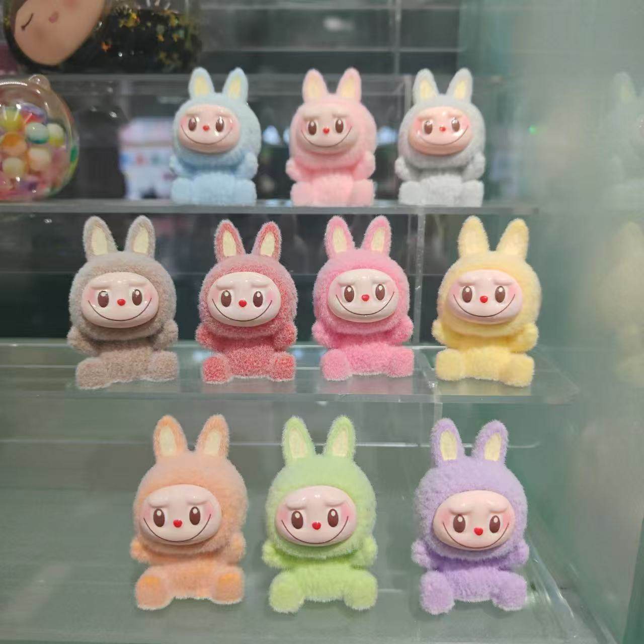 糖果色植绒布布 高颜值可爱迷你公仔潮玩手办模型摆件盲袋挂件