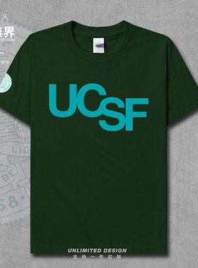加州大学旧金山分校UCSF名校大学生半袖纯棉短袖T恤男女夏设 无界