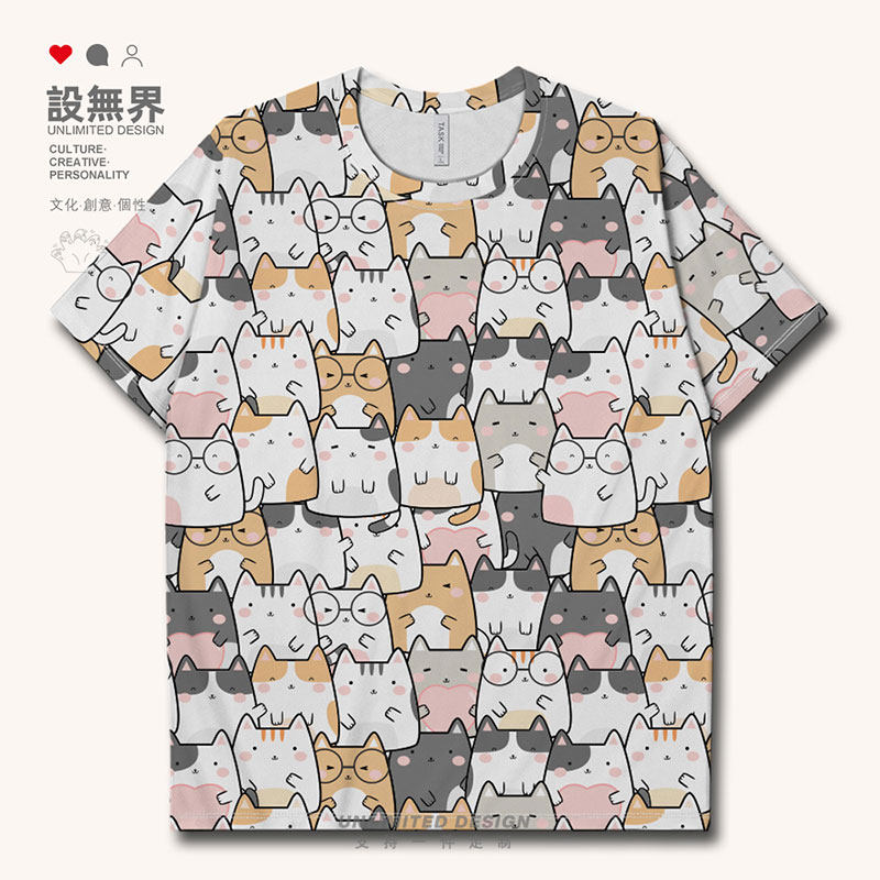 日系港风chic萌宠猫咪卡通动漫大