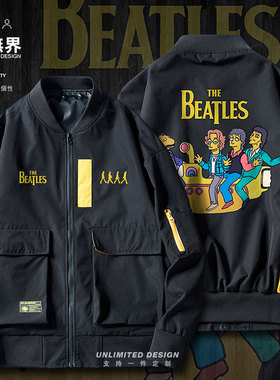 卡通人物恶搞披头士摇滚乐队夹克男女欧美风ins潮外套00设 无界