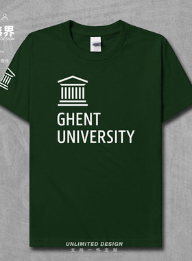 根特大学纯棉短袖T恤男女夏装比利时名校学生圆领上衣半袖设 无界