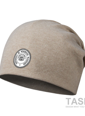 威斯康星大学麦迪逊分校棉帽子堆堆帽男女学生薄款包头帽设 无界