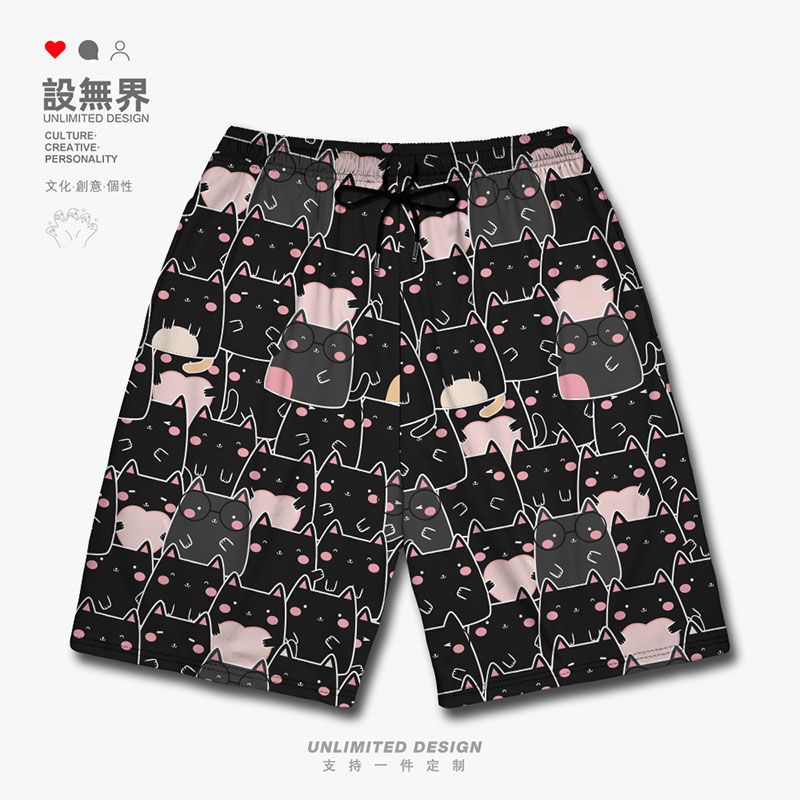 日系原宿风猫咪涂鸦痞帅趣味ins