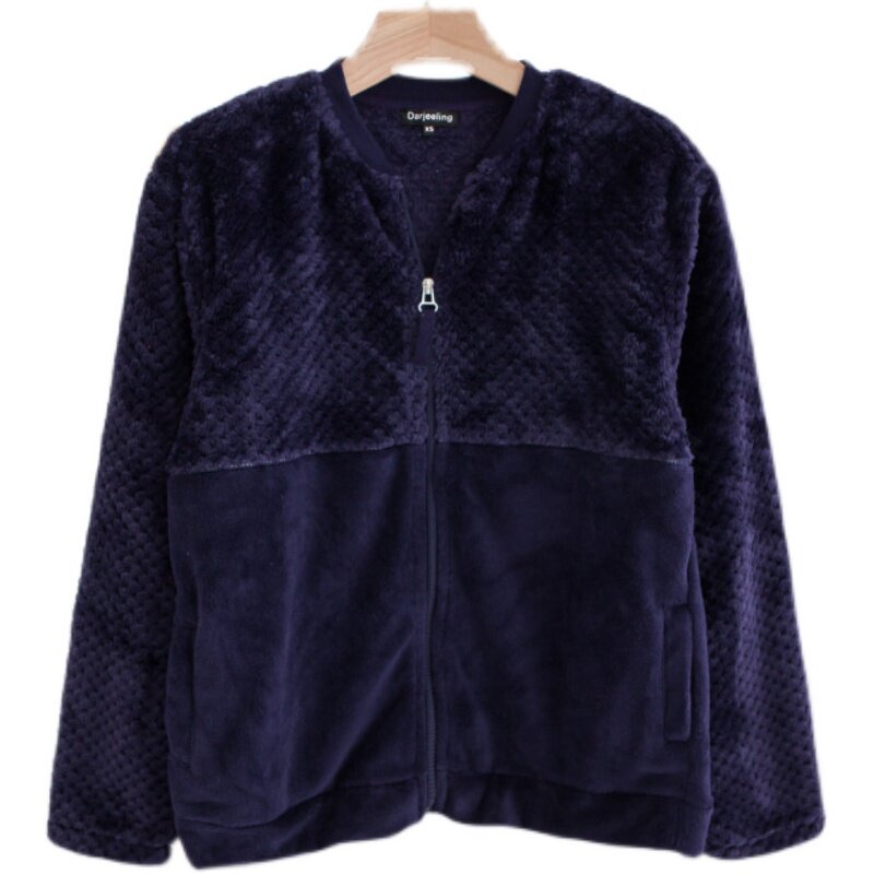 FRENCH ORDER FOR FALL|WINTER NEW WOMENS THICK CORAL VELVET LONG-SLEEVED ZIP-UP JACKET