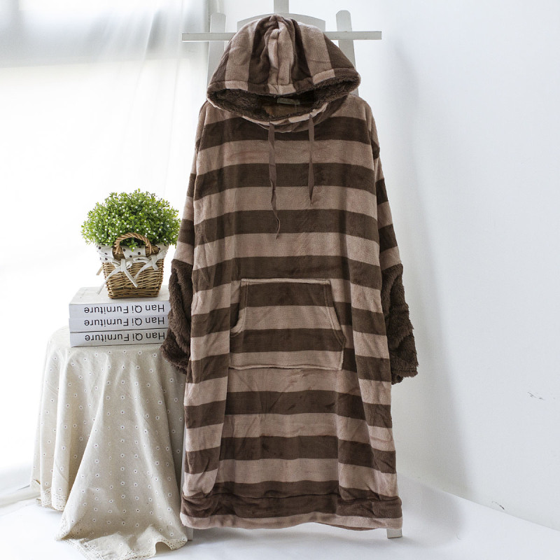 日本九分冬季金丝绒长袖睡衣