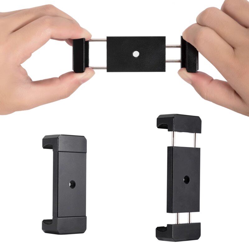 金属手机配件直播三脚架通用多功能云台拍照铝合金双拉支架夹子头