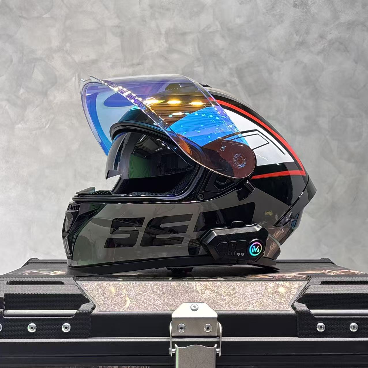 双镜片头盔男女新款冬季个性摩托车安全帽四季通用骑士机车全盔