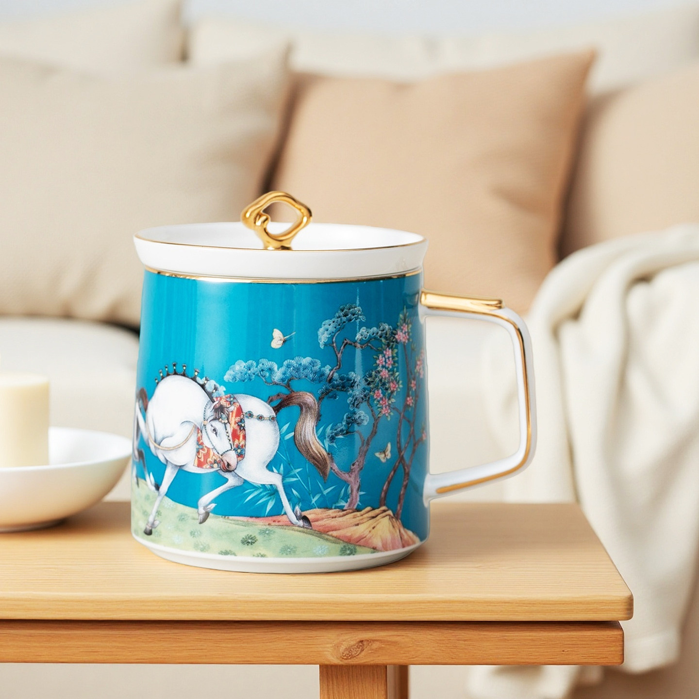 2026年马到成功骨瓷家用茶杯精致男士办公杯四件套陶瓷礼盒套装,餐饮具,茶杯,淘宝优惠券,粉丝福利购,淘宝优惠卷