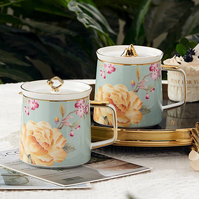 高顏值骨瓷情侶對杯禮盒裝