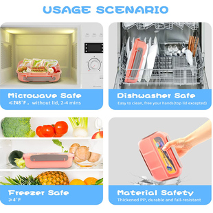 Lunch Box for Kids Leak Proof Cute Bento Snack Box for Adult