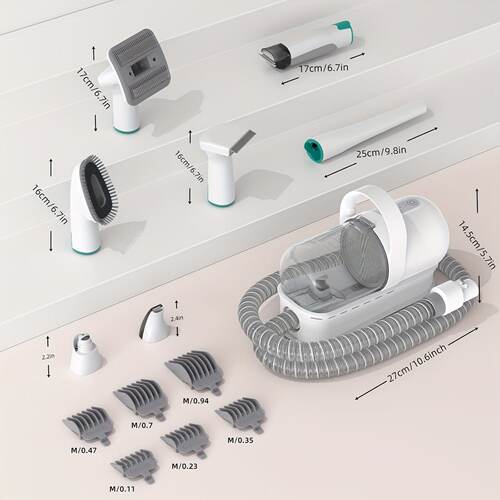 Dog Grooming Vacuum Kit 7-in-1 Pet Clipper