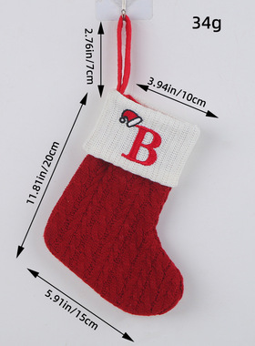 Christmas Letter Knitting Socks Snowflake Stocking 2023 Chri