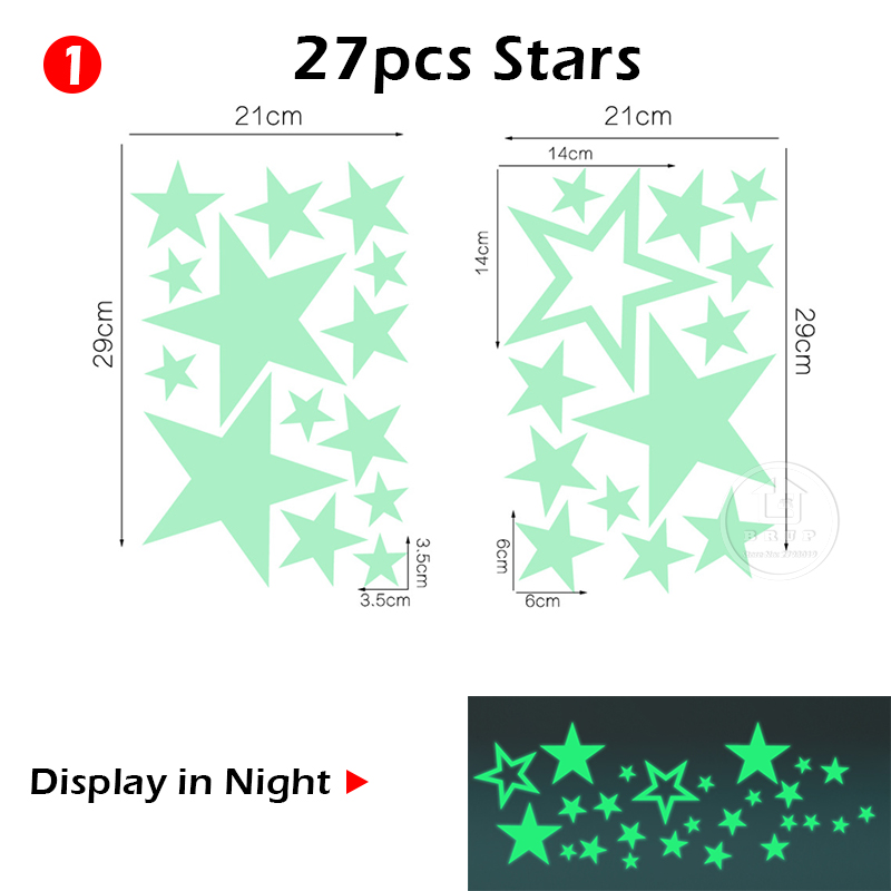 Luminous Moon and Stars Wall Stickers for Kids Room Baby 家居饰品 涂鸦墙贴 原图主图