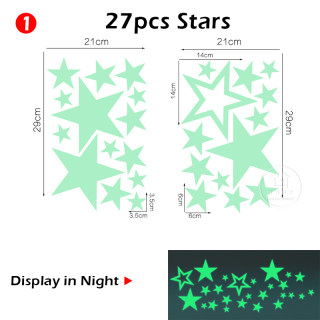 Luminous Moon and Stars Wall Stickers for Kids Room Baby