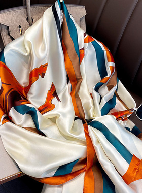 Sik Scarf Women luxury Handkerchief Brand Hijabs Bandana丝巾