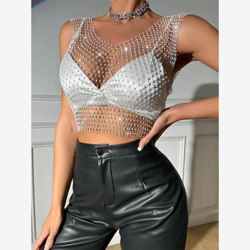 WomenSexyRhistCropTu