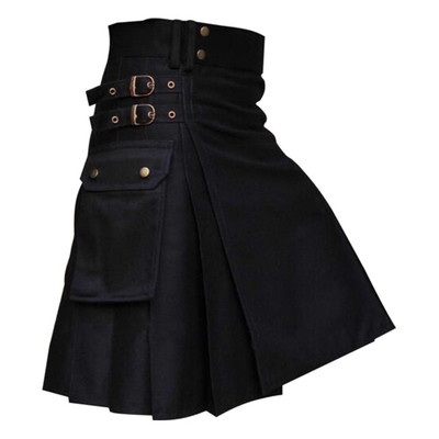 Scottish men's pocket pleated skirt     苏格兰男装口袋百褶裙