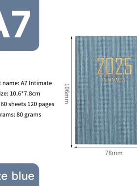 2025 A7 Agenda Book Mini Portable Diary Weekly Planner Noteb