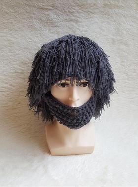 Dreadlocks hat funny handmade knitted hair wig caps 搞怪帽子
