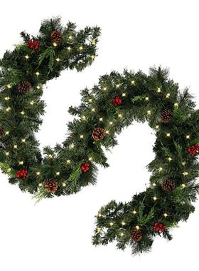 Christmas Garlands With Pinecones Red Berries Artificial Chr