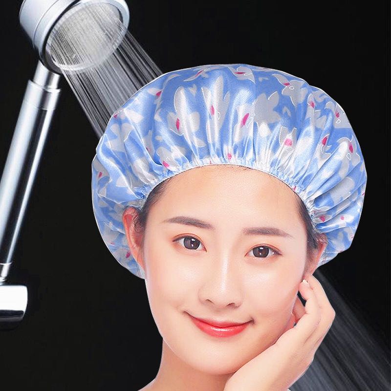 防水浴帽可爱女款成人加厚淋浴洗澡沐浴帽大号厨房帽子防油烟帽