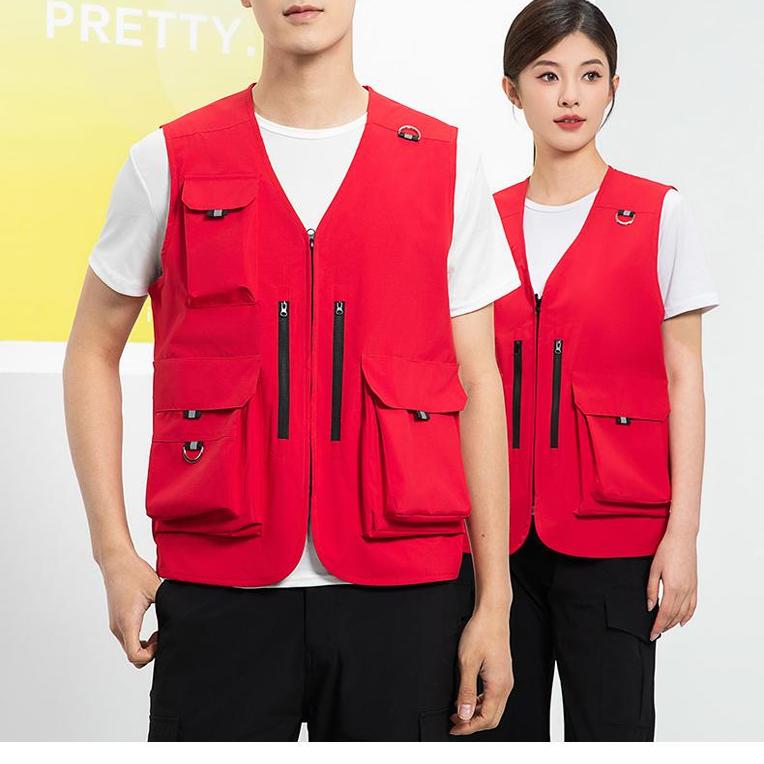 高端多口袋摄影马甲定制印logo工装婚庆公司团建坎肩工作服装工衣图片