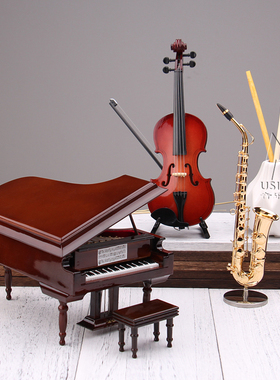 钢琴音乐盒模型大竖琴小钢琴摆件