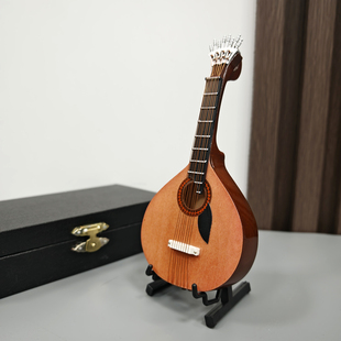 迷你木质葡萄牙吉他模型摆件14cm娃娃乐器生日礼品小道具手工文创