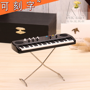 迷你电子琴模型木质摆件管风琴手工模型摆件娃娃乐器双排键电子琴