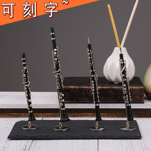 单簧管乐器模型摆件迷你双簧管朋友礼物黑管胸针管乐生日客厅摆饰