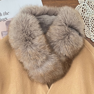 双面皮草围脖狐狸毛围巾真毛女冬反面獭兔毛绒保暖毛毛围巾毛领子