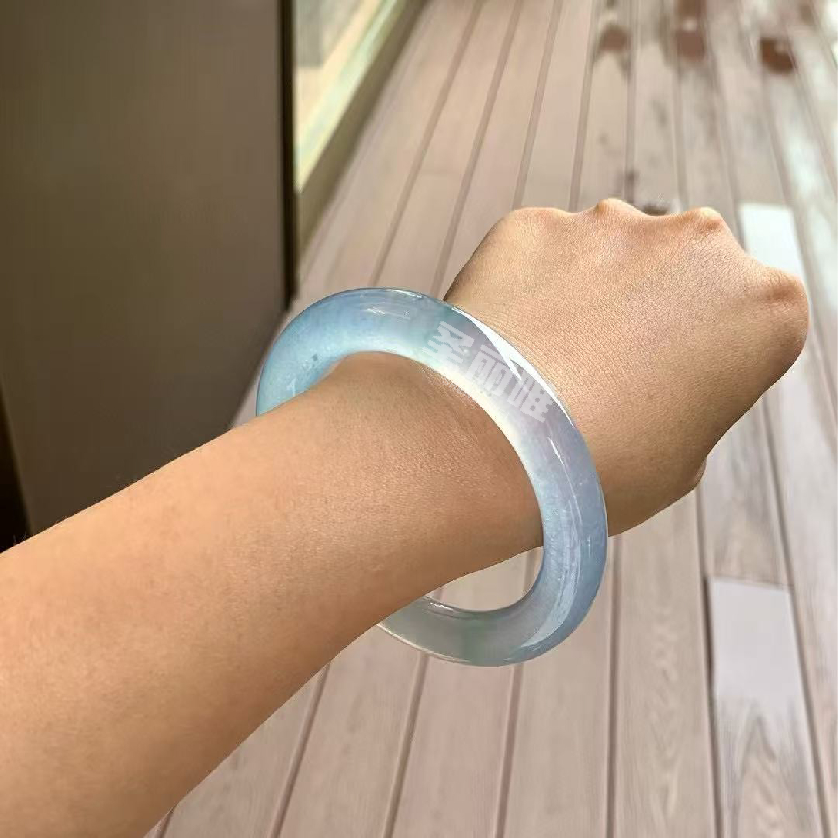 【顺丰空运】缅甸老坑翡翠手镯高冰蓝紫圆条手镯送妈妈女朋友百搭