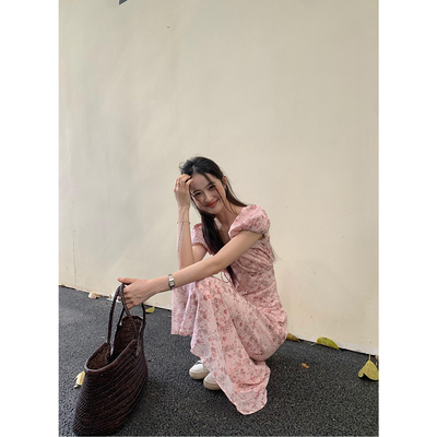 收腰显瘦碎花温柔风A字裙