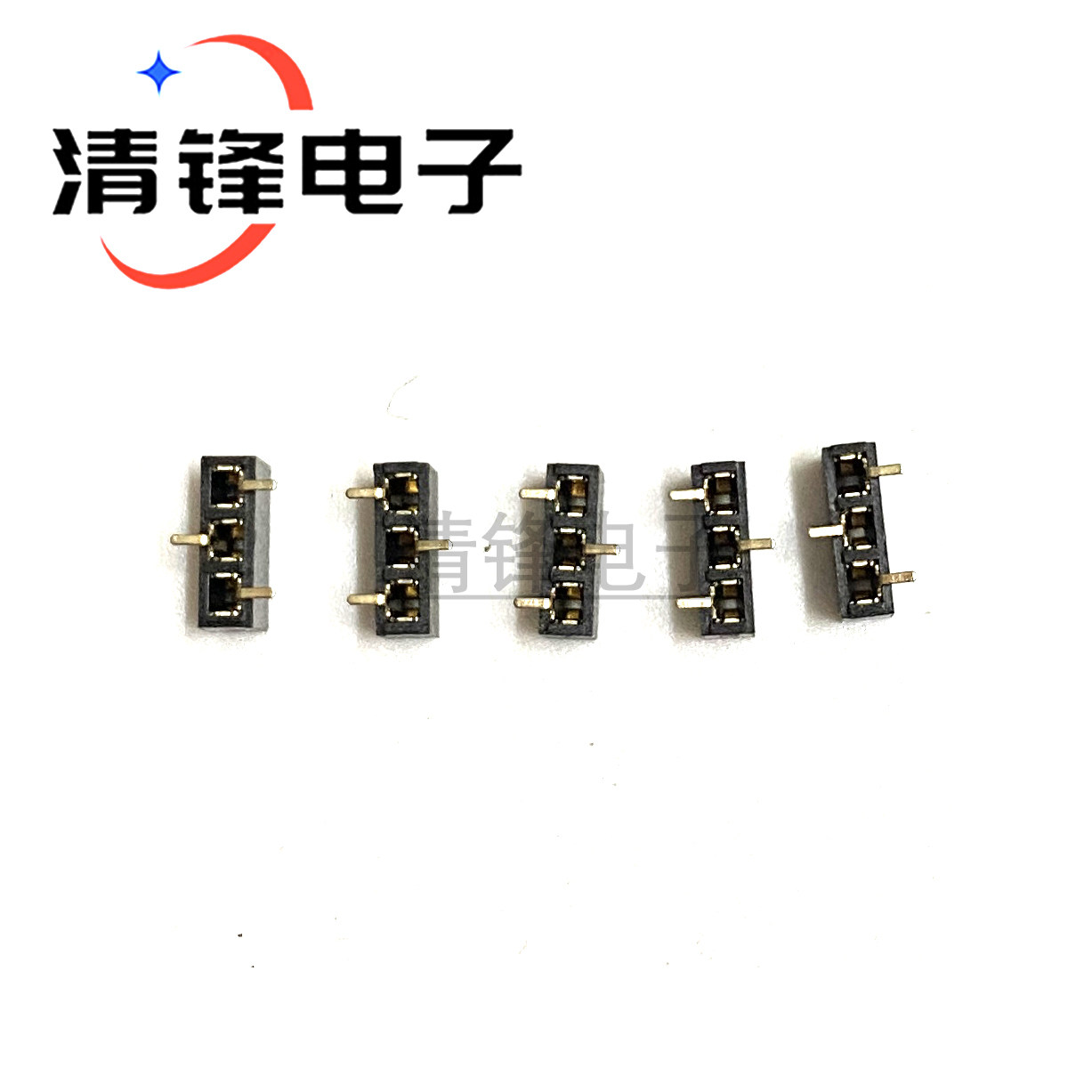 54mm间距 单排贴片排母 1*3p/40p排母 塑高5mm 错位脚排母