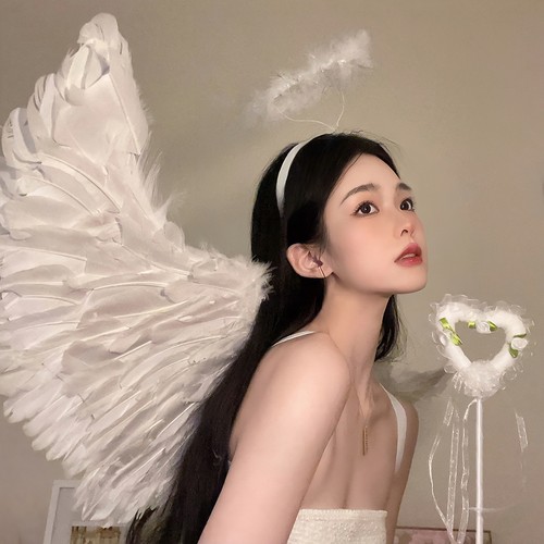 六一节天使亮灯羽毛翅膀