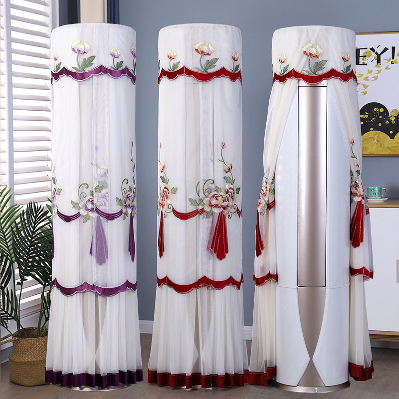 圆形空调罩立式格力美的海尔柜机柜式空调防尘罩套圆柱形开机不取