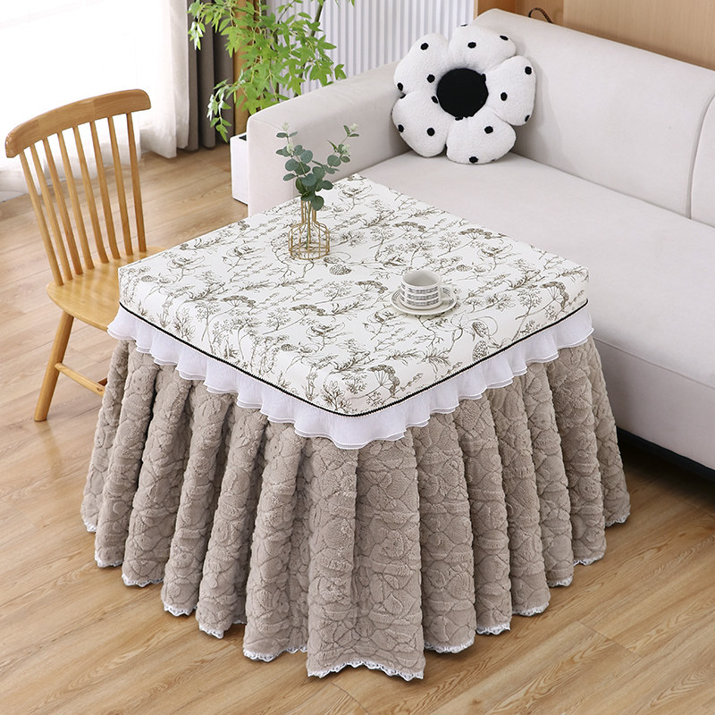 新款烤火桌罩套正方形取暖桌布罩加厚轻奢感双面绒烤火罩电炉罩套,居家布艺,烤火罩,淘宝优惠券,粉丝福利购,淘宝优惠卷