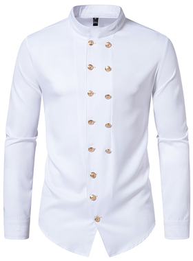 Pure Men'S Casual Shirts Men'S Slim Shirt Work Wear长袖休闲