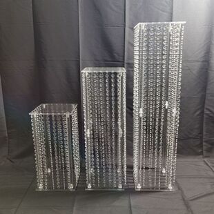 婚庆道具水晶路引婚礼堂舞台装饰亚克力方柱摆件橱窗布置