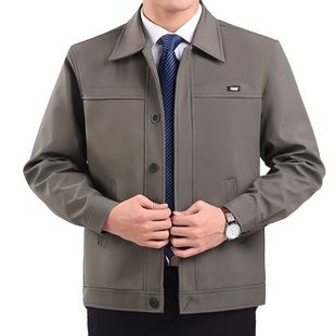 翻领高档茄克薄款 清仓断码 休闲外套春秋爸爸装 夹克男中年男士 特价