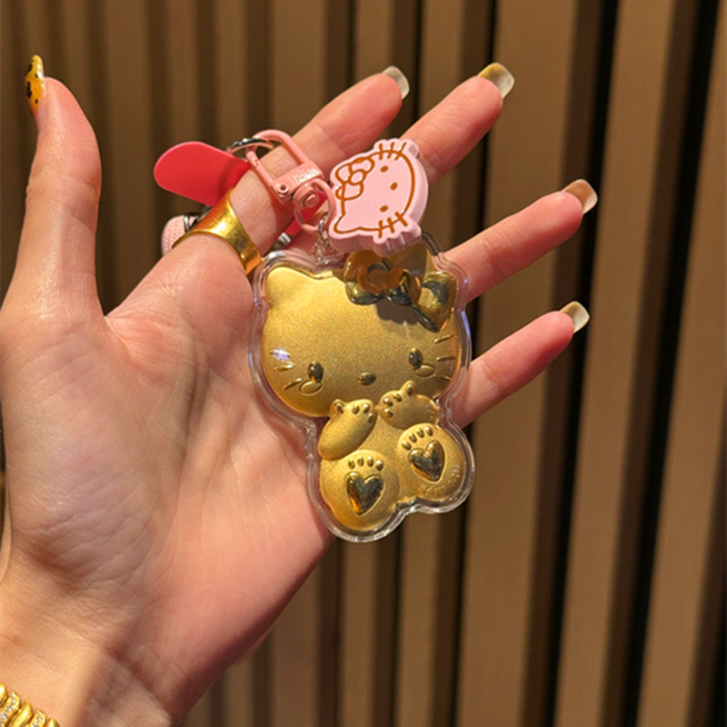 足金999kitty猫钥匙扣卡通包挂饰