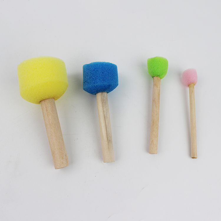 儿童涂鸦海绵滚筒刷印章幼儿园DIY绘画海绵画刷滚轮美术涂鸦工具